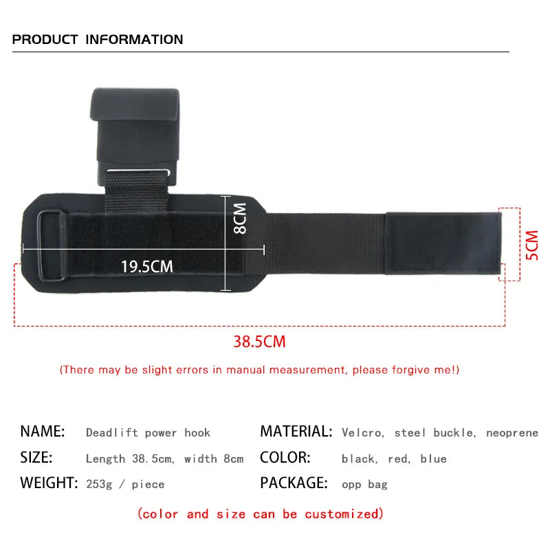 NNEOBA PowerLift Hook Grips with Wrist Wraps & Hand-Bar Straps