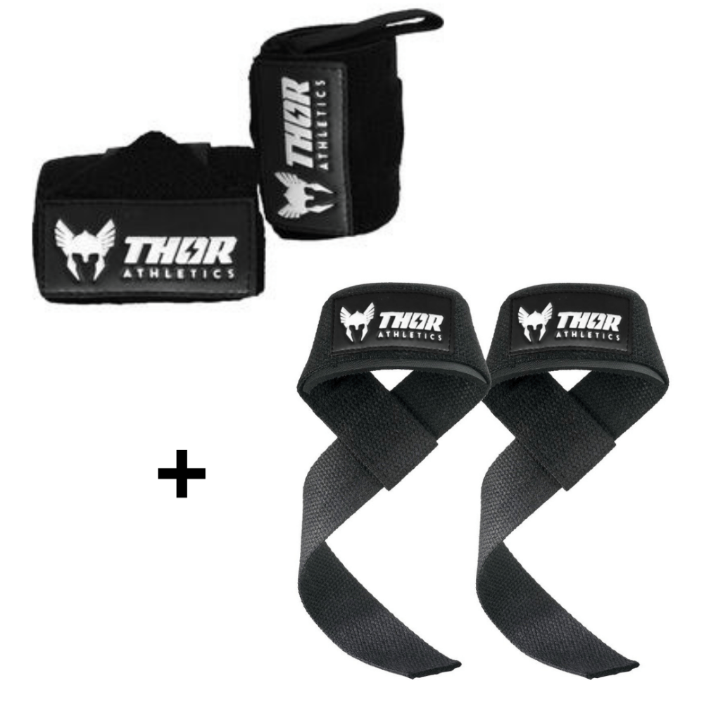 Lifting Straps + Wrist Wraps | Zwart