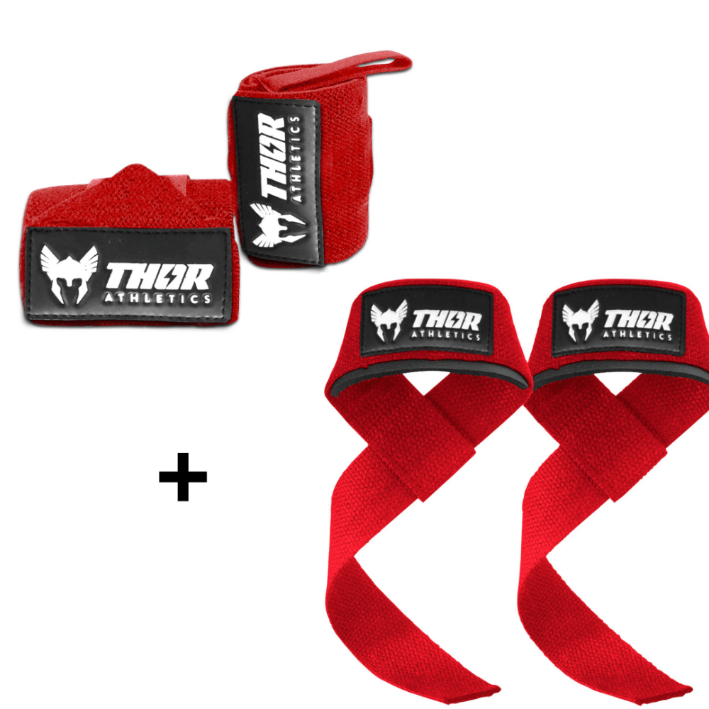 Lifting Straps + Wrist Wraps | Rood